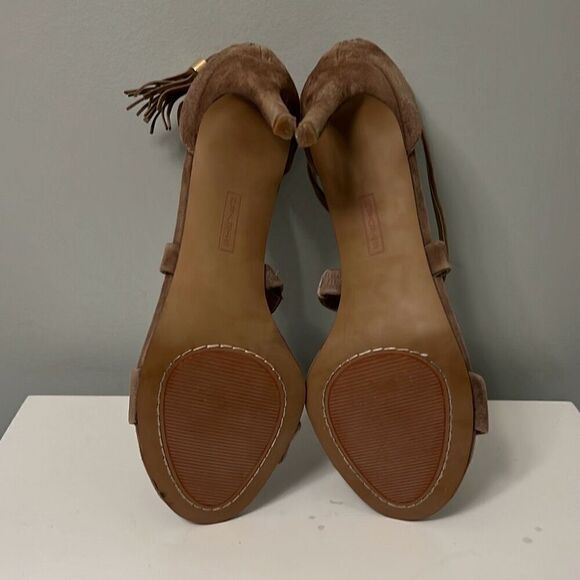 Steve Madden Women's Taupe Suede Strappy Stiletto High Heel Sandals Size 8.5M - Picture 9 of 10